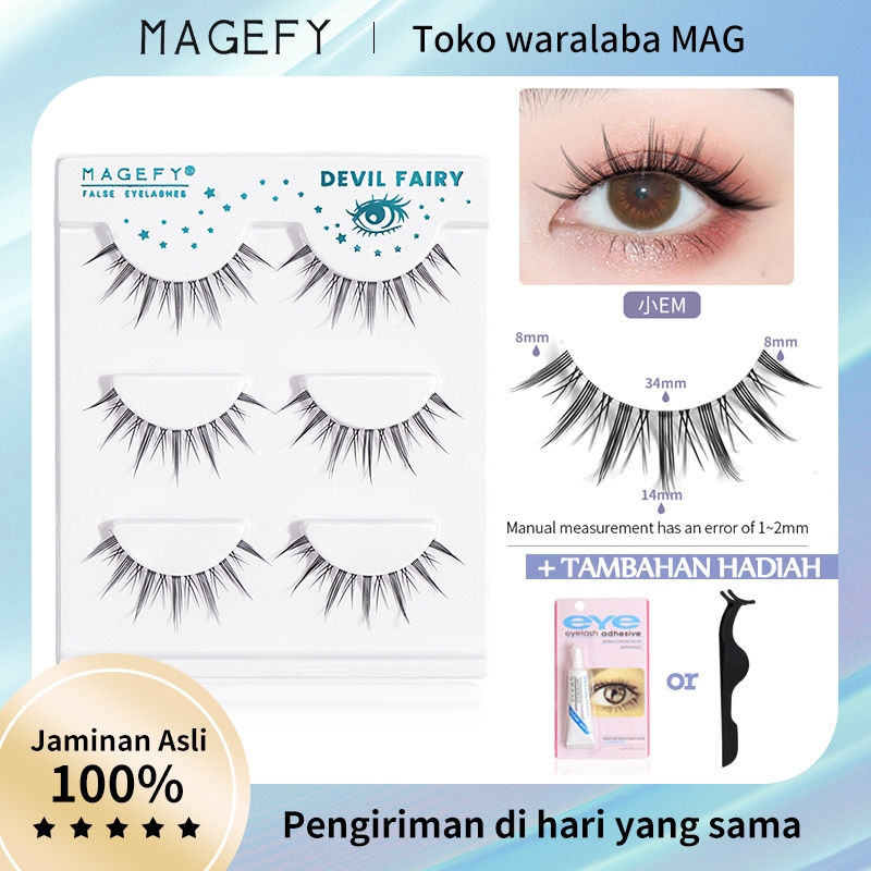 Jual Magefy Premium Bulu Mata Palsu D Natural Alami Curling Eyelash Extension Bulumata Fairy