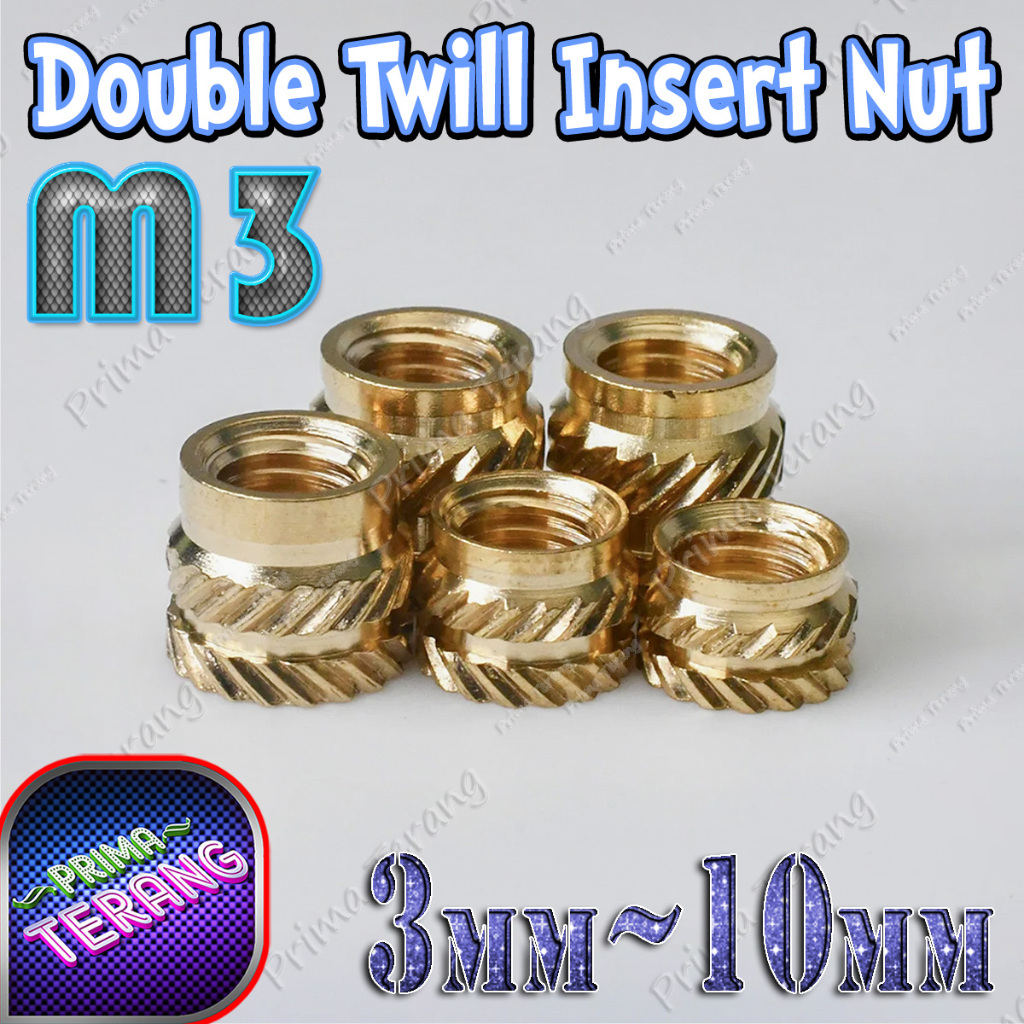 Jual Insert Nut M 3 Knurled Mur Tanam 3 4 5 6 8 10 mm Kuningan Hot Melt ...