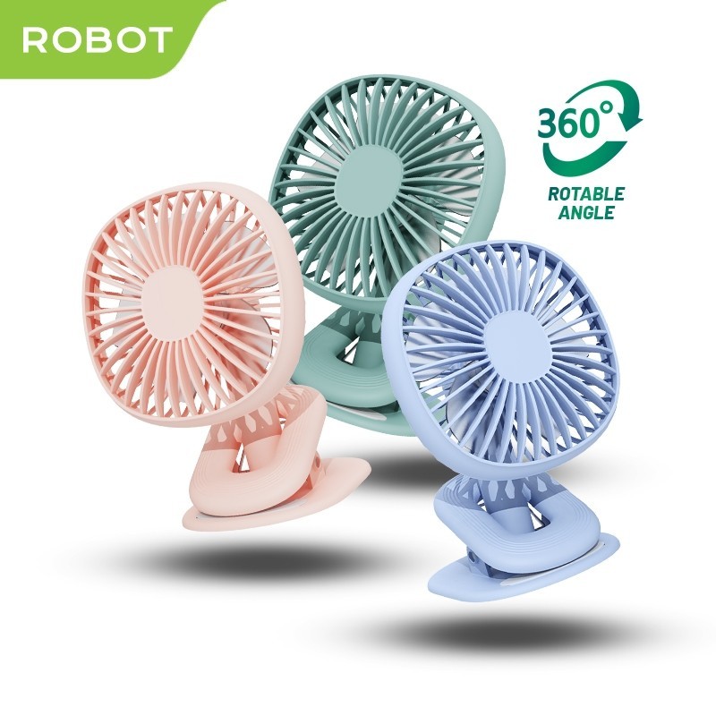 ROBOT Kipas Angin Mini RT-BF10 - Robot RT BF10B BF10 Kipas Angin Portable Fan Battery 2000mAh Mini Fan ORI