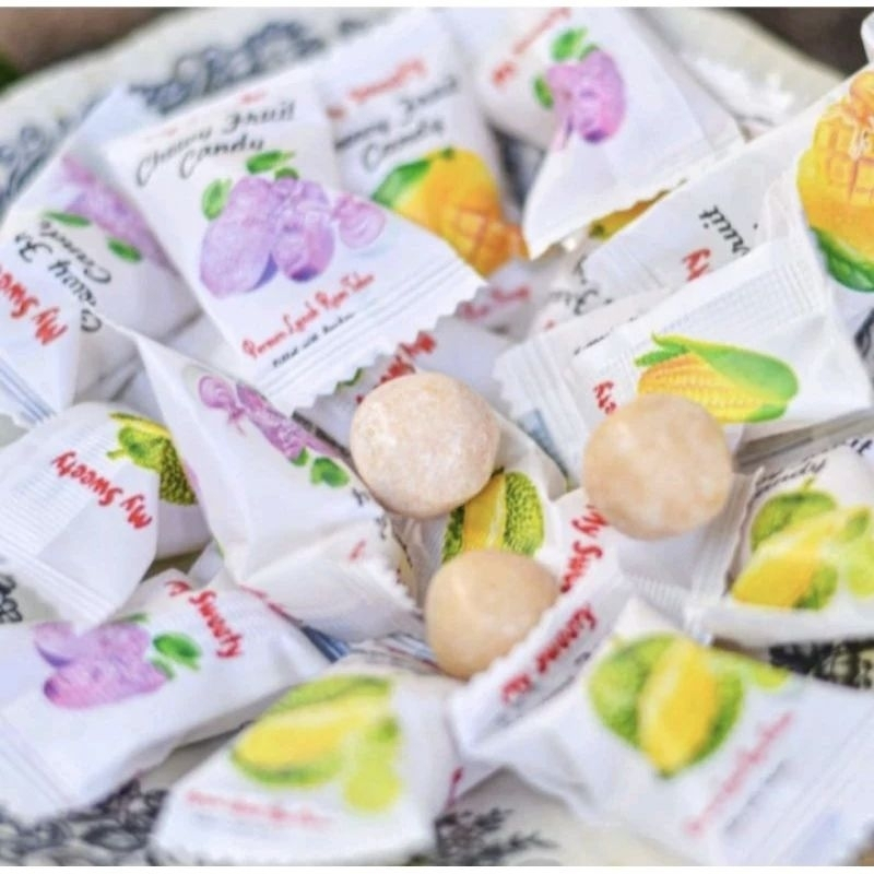 Jual Permen Lunak Aneka Rasa Buah isi rasa mangga, durian, jagung, taro ...