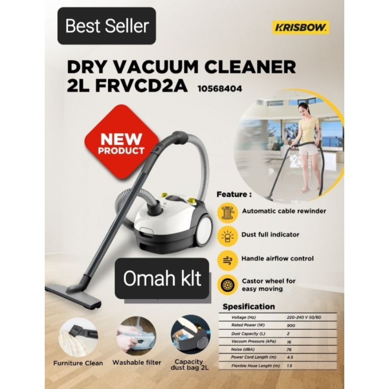 Jual Krisbow Vacum Cleaner Penghisap Debu 2l Frvcd2 Garansi Resmi Krisbow Shopee Indonesia