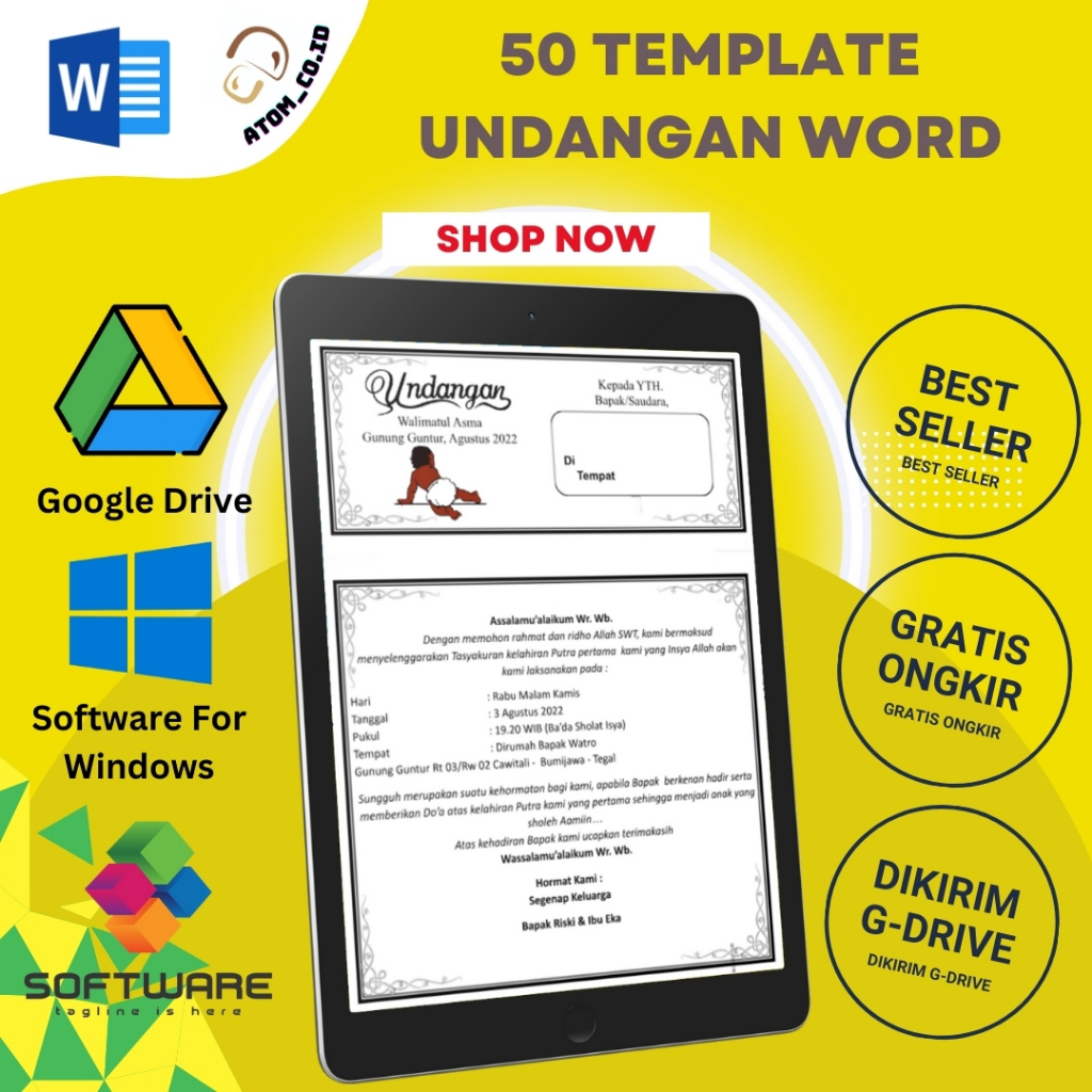 Jual 50 Template undangan word - Format Word | Shopee Indonesia