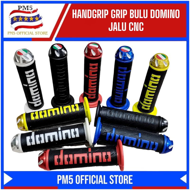 Jual Pm Grip Handgrip Domino Bulu Plus Jalu Cnc Model Bandera Universal Untuk Semua Motor