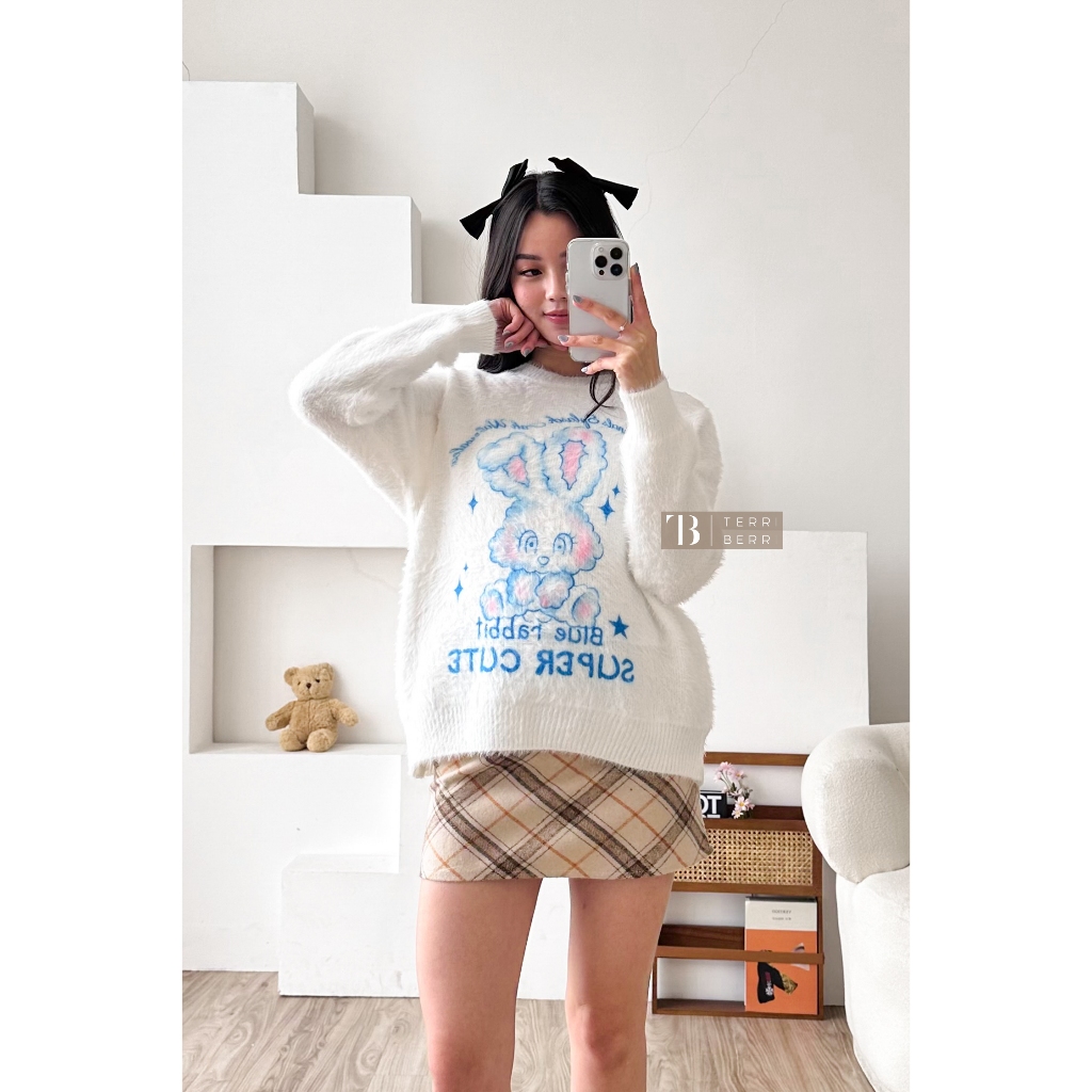 BunnyBunnyGun - Harajuku Fluffy Fleece Oversized Loungewear Top