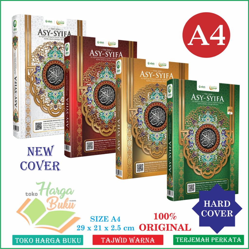 Jual Al-Quran Asy-Syifa Ukuran BESAR A4 HC Perkata Latin Tajwid Warna ...