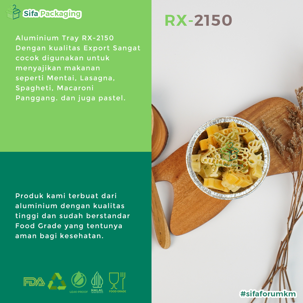 Jual Alumunium Foil Cup RX 2150 Aluminium Tray Zupa zupa Pie Roti Mini ...