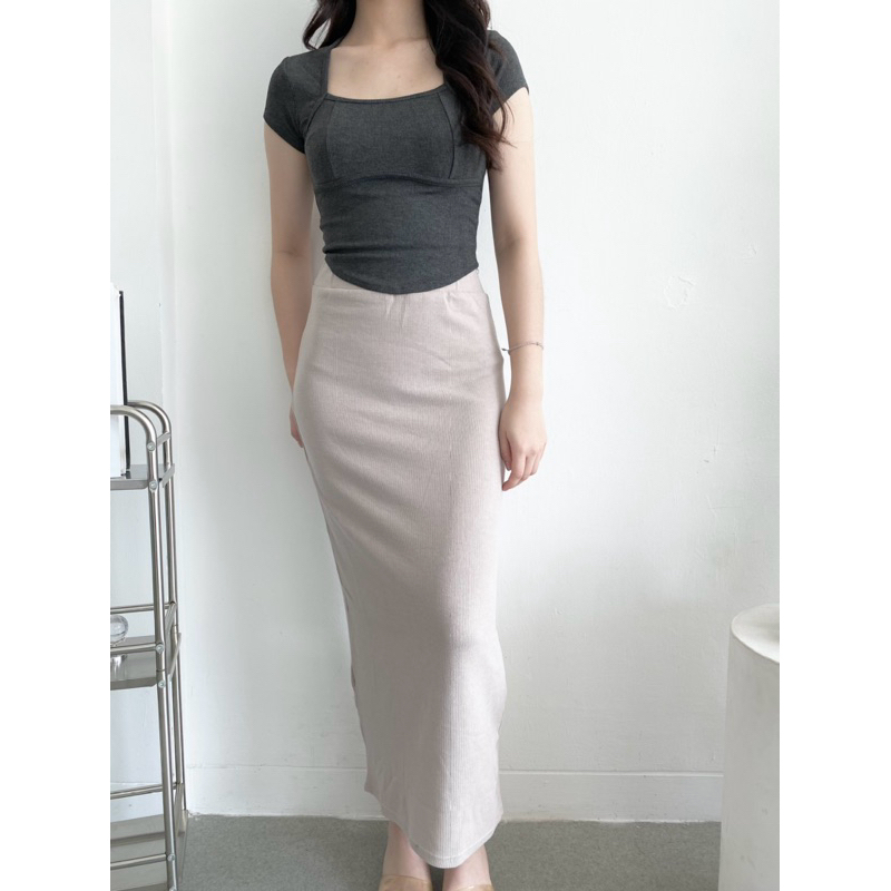 Jual RAYOOCA Keela Maxi Span Skirt | Long Skirt | Rok Span Wanita | Rok ...