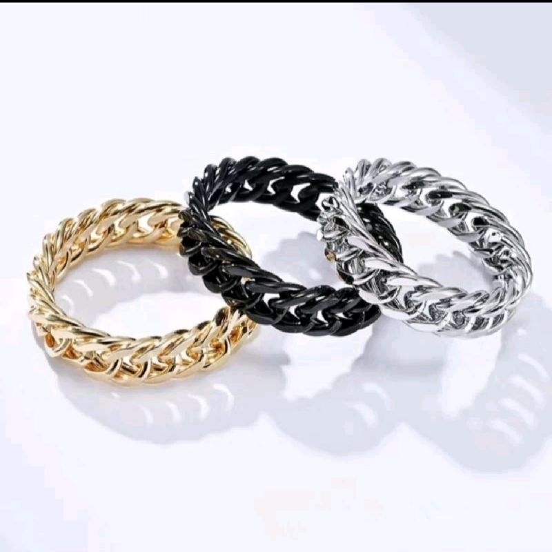 Jual CINCIN RANTAI SILVER TITANIUM PRIA DAN WANITA ANTI LUNTUR | Shopee ...