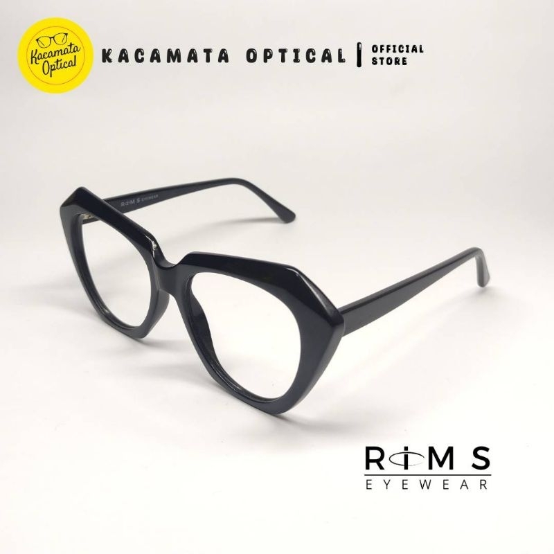 Jual RIMS EYEWEAR - Frame RIMS30029 Cat Eye Hitam Plastik Acetate Besi ...
