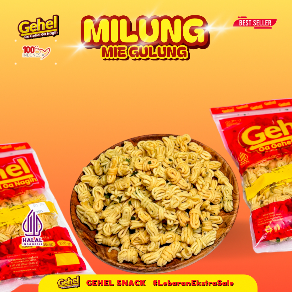 Jual GEHEL SPESIAL LAUNCHING MILUNG ORIGINAL ASIN JERUK 200GR, Mie Uwel ...