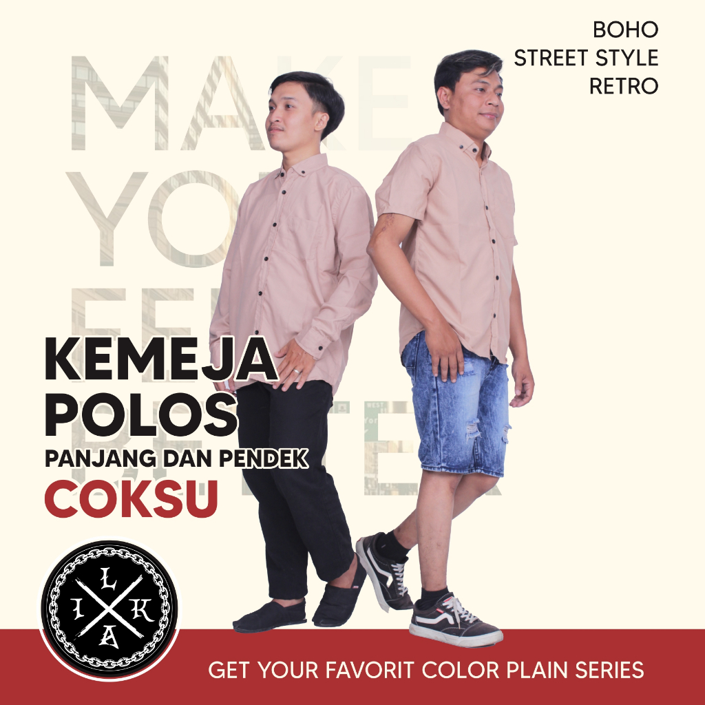 Jual Kemeja polos dewasa laki laki basic distro korean style premium