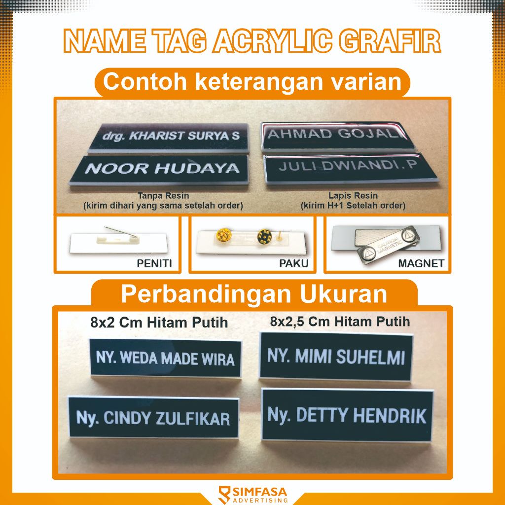 Jual Name Tag Acrylic | NameTag Acrylic Grafir Ukir | Papan Nama Dada ...
