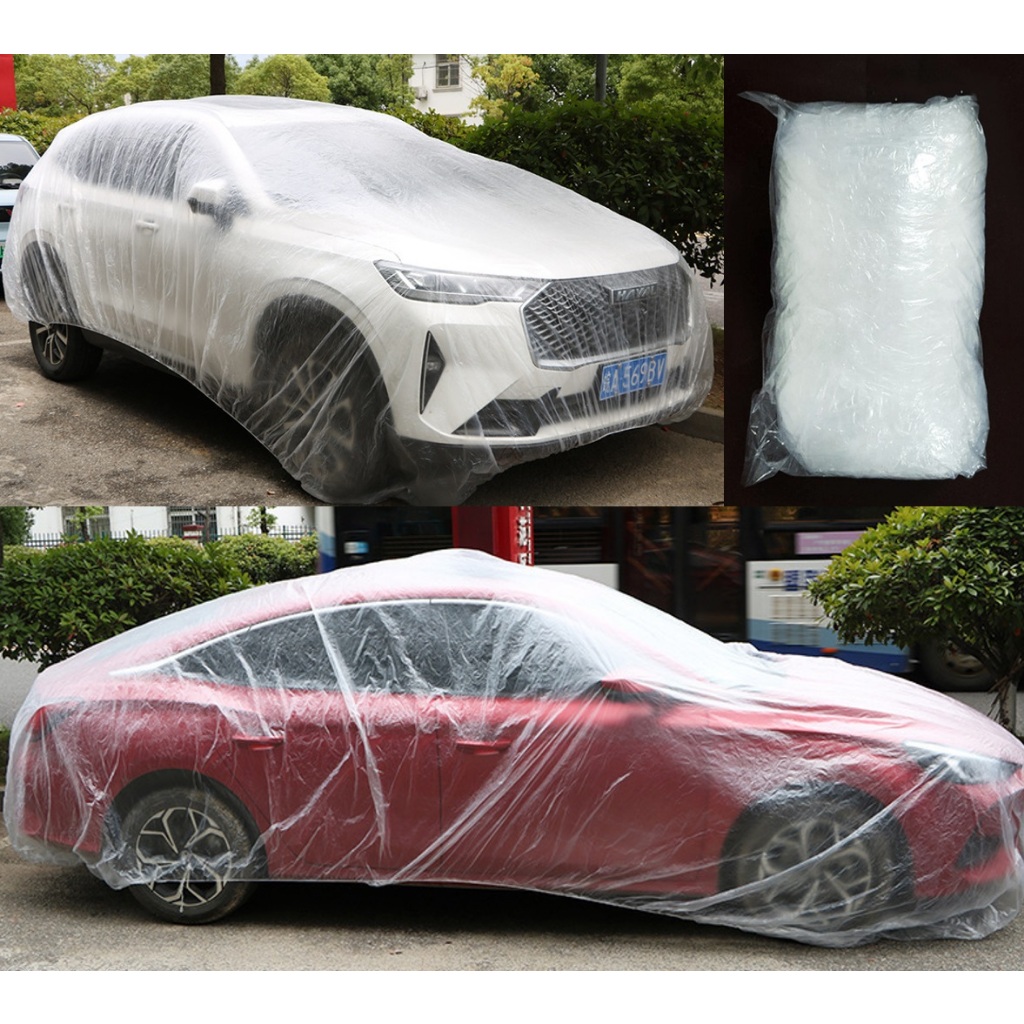 AM-73 Pelindung Body Mobil Cover Plastik Transparan Sarung Mobil Bening Plastik Transparan