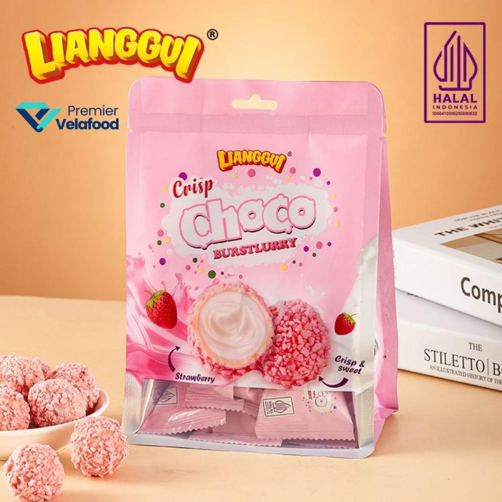 Jual [HALAL] LIANGGUI CRISP CHOCO BURSTLURRY BALL WAFER BULAT SALUT ...