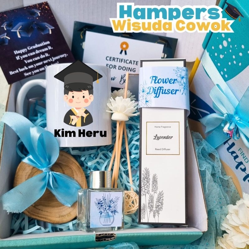Jual Hampers Wisuda Cowok Graduation Gift / Mug Wisuda Cowok Diffuser ...