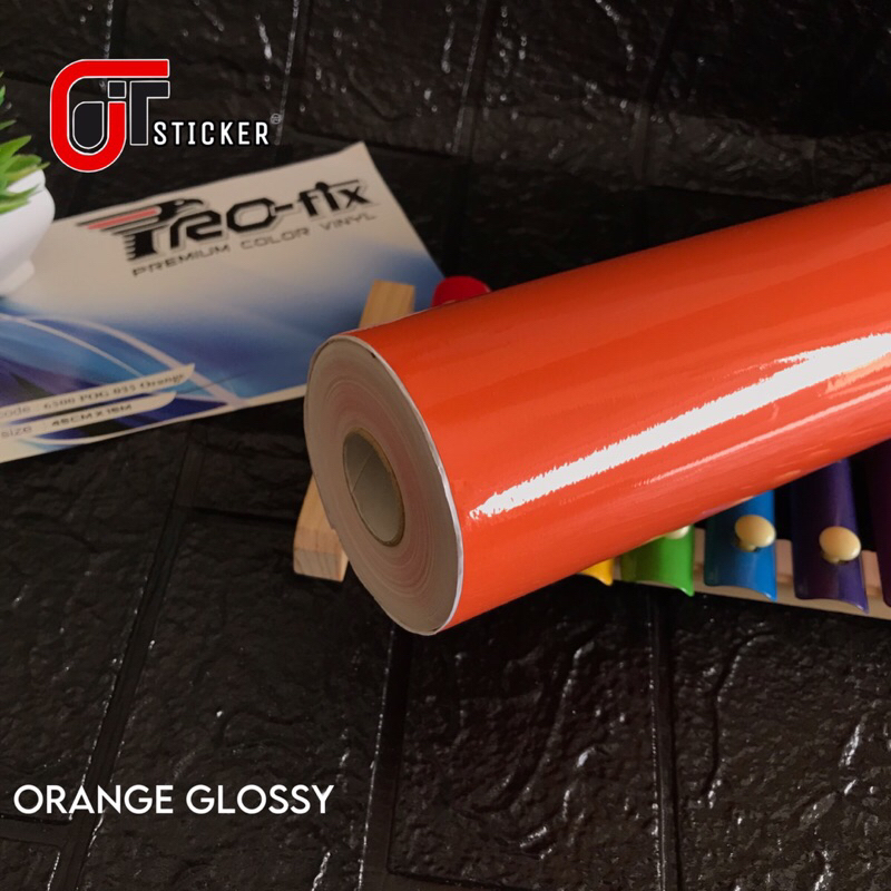 Jual skotlet orange glossy sticker scotlite profix premium color vinyl ...
