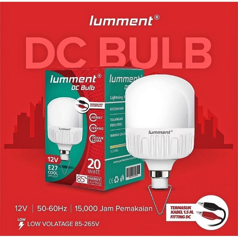 Jual Lampu Led Dc Volt W W W Watt Bohlam Aki V Tabung Capsule Putih Sni Lumment