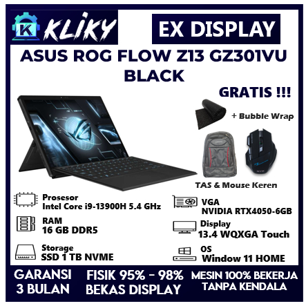 Jual Laptop Gaming Asus ROG Flo Z13 Intel Core i9 13900H Nvidia RTX ...