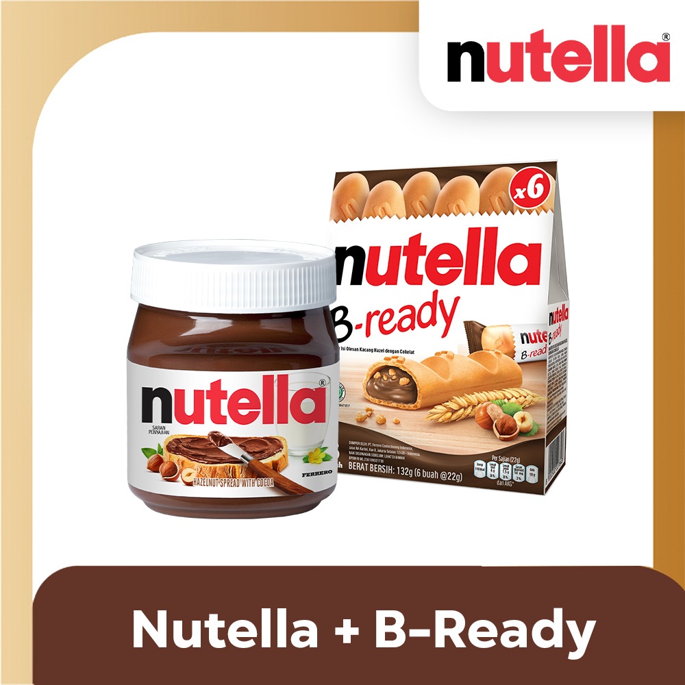 Jual Nutella Selai Cokelat 200gr + B-Ready (6pcs) | Shopee Indonesia