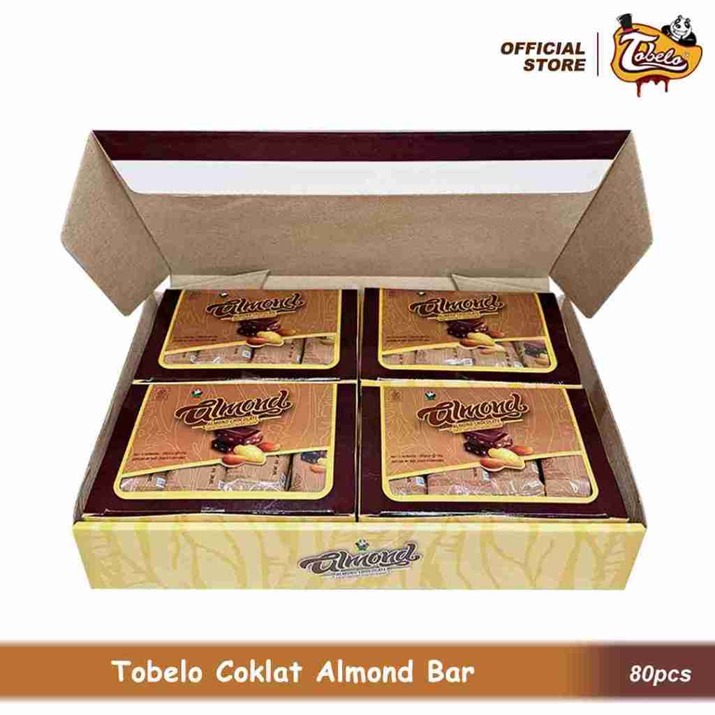 Jual Tobelo Almond Chocolate Compound Bar isi 80pcs Makanan Coklat ...