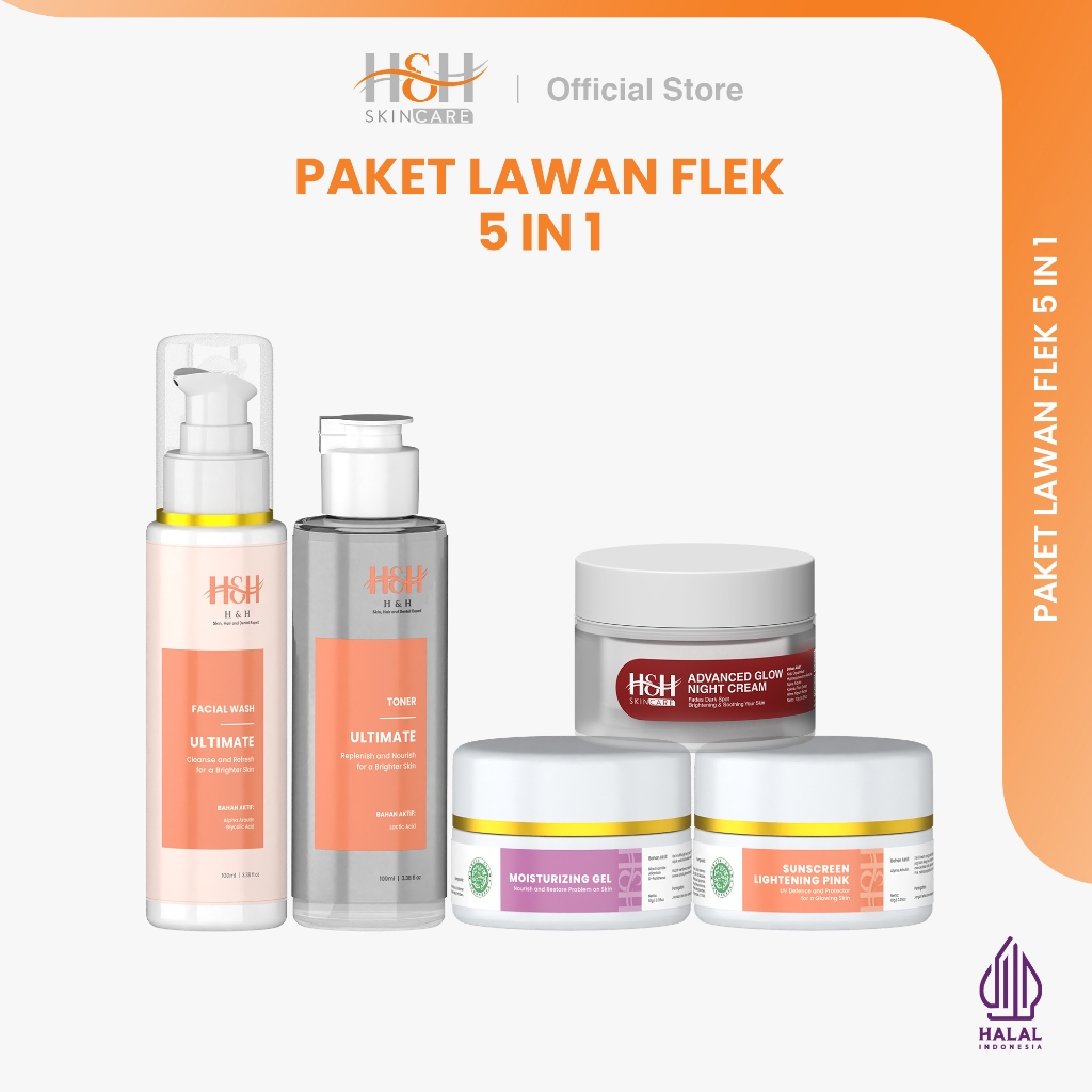 Jual H&H Paket Flek Advanced Glow (Facial Wash, Toner, Moisturizer