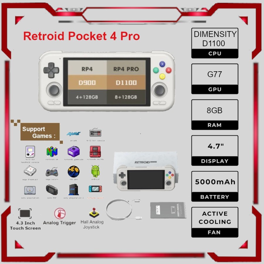 Jual Retroid Pocket 4 Pro Portable Handheld Video Game Console Android ...