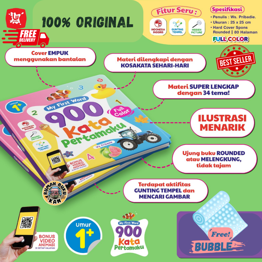 Jual BUKU MY FIRST WORD 900 KATA PERTAMAKU Full Color Original | Shopee