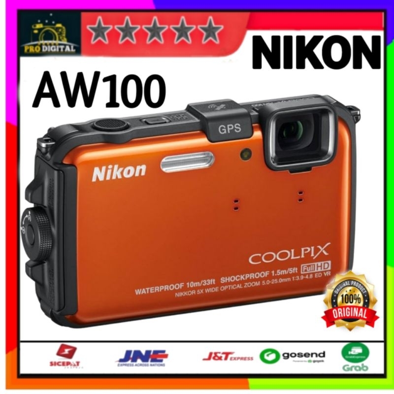 Jual Nikon Coolpix Aw100 Camera Digital GPS Waterproof garansi 1 tahun