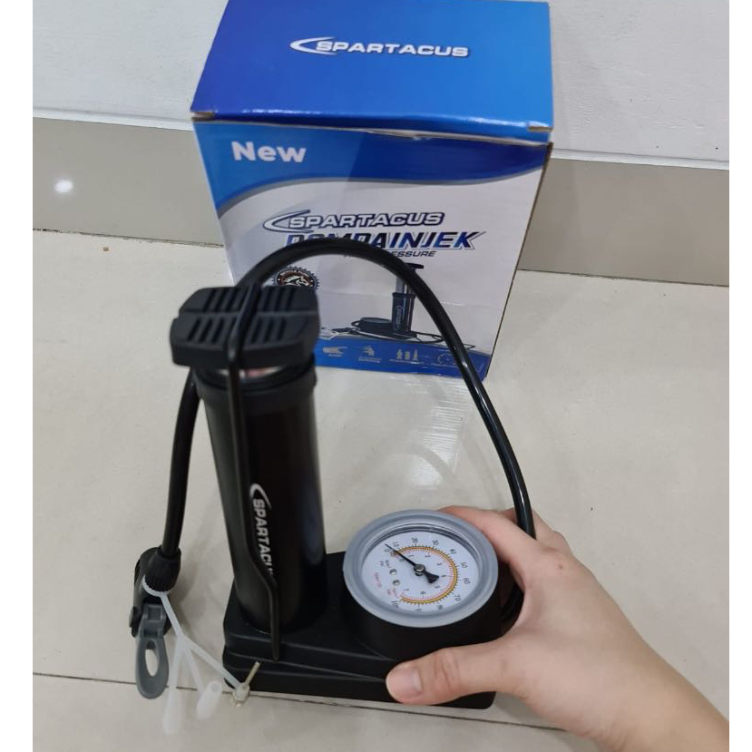 Jual Pompa sepeda pompa injek 2 lubang spartacus meter High Pressure ...