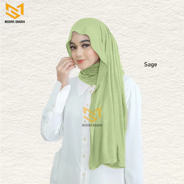 Medina Shadia Pashmina Kaos Rayon Premium Style Korean Hijab Simple New Edition Turkey Shawl