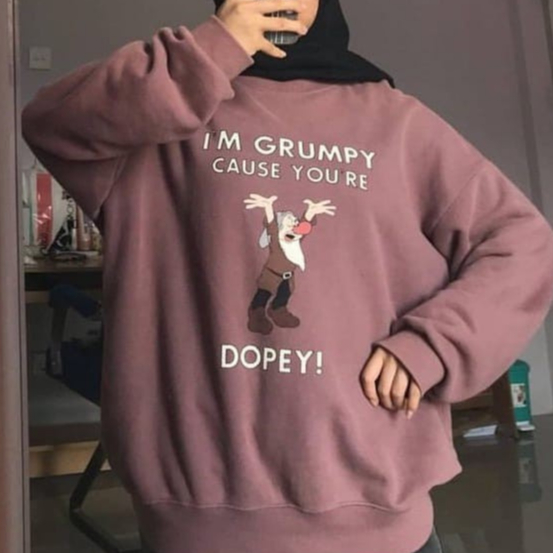 Jual I AM GRUMPY SWEATER CREWNECK OVERSIZE WANITA | Shopee Indonesia