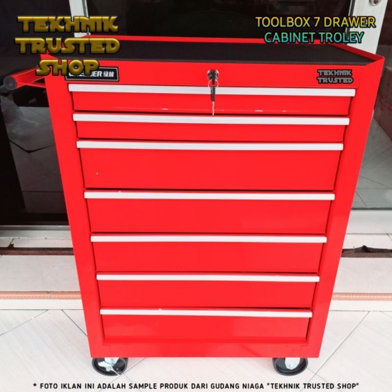 Jual Toolbox cabinet troley roda 7 laci rak perkakas mekanik GRN7 ...