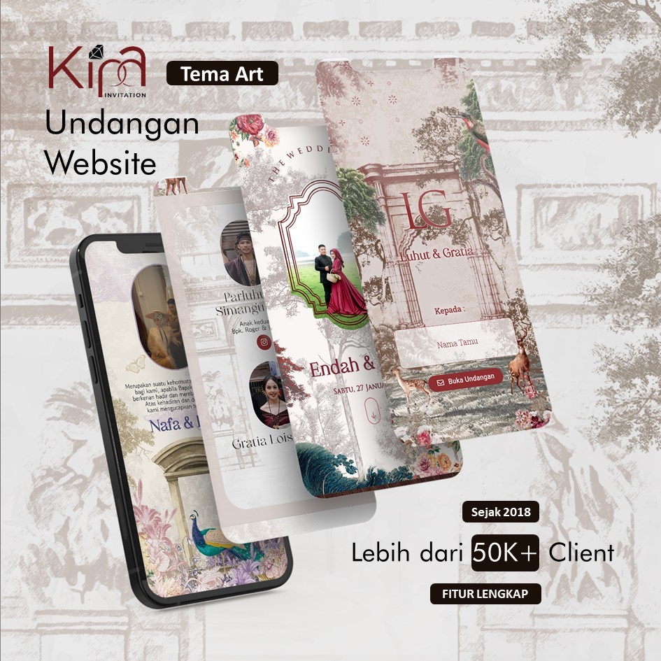 Tema Art - Undangan Digital Website Foto & Tanpa Foto | Wedding Web Invitation