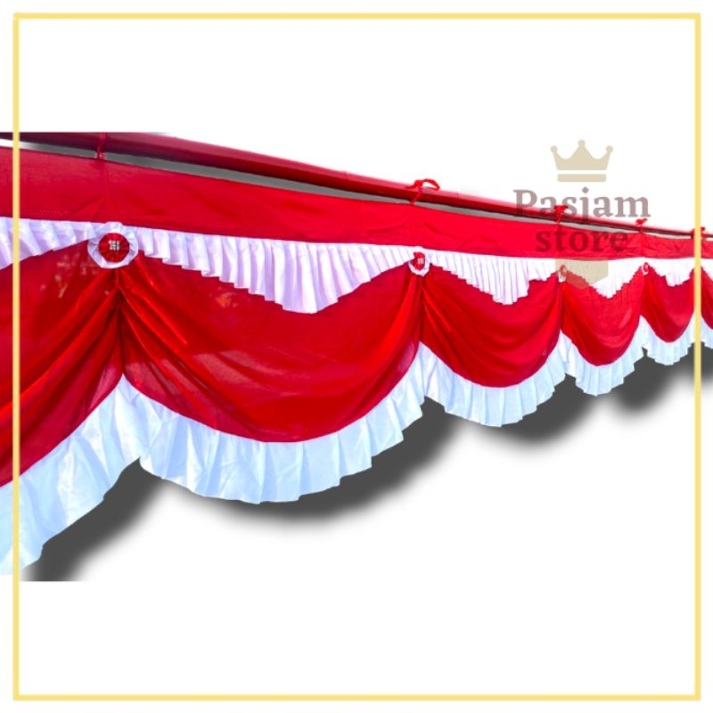 Jual Bendera Merah Putih Background Rumbai 10 Gelombang Panjang 8 Meter ...