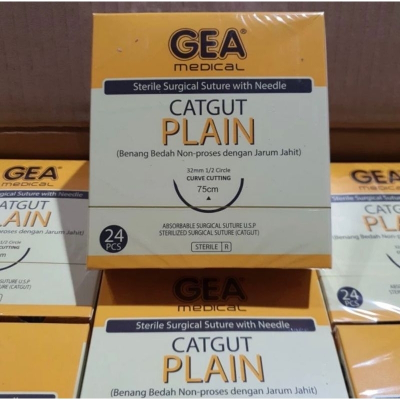 Jual Plain Catgut Dengan Jarum Gea Benang Senar Jahit Atau