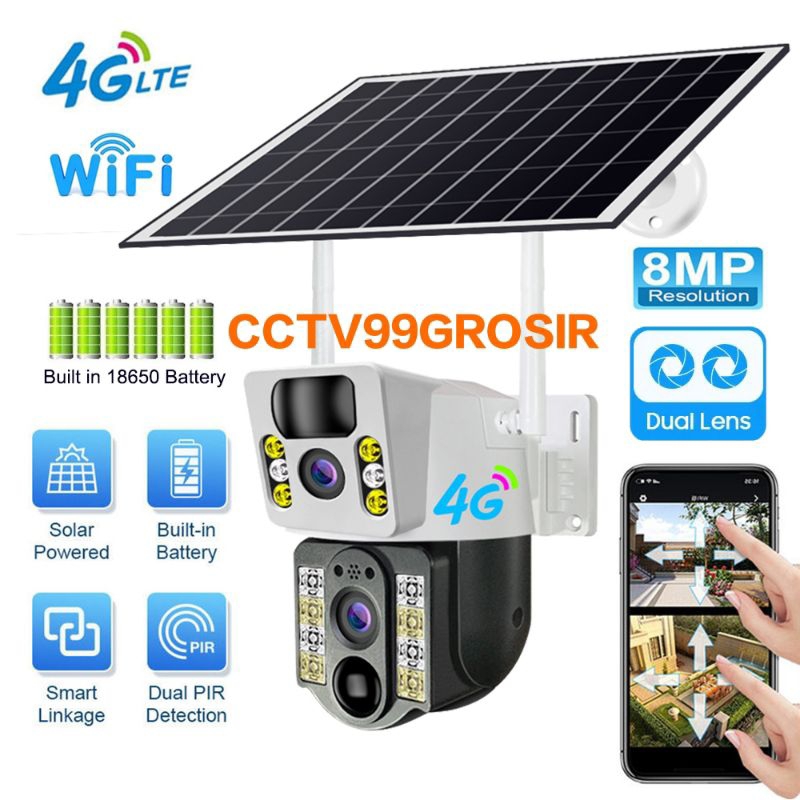 Security Camera Cctv Pir Jual CCTV 4G Dual Lens Solar Panel Camera