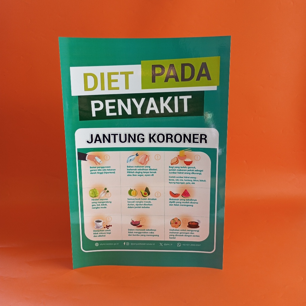 Jual Poster Diet Pada penyakit Jantung Koroner, Poster Kesehatan ...