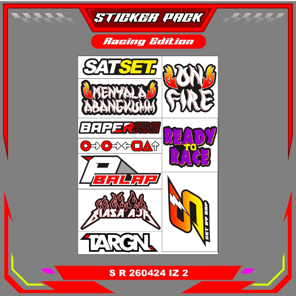 Jual Stiker Sticker Setiker Setikker Racing Pack Helm Helmet Helem ...