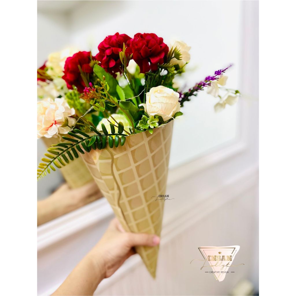 Jual Bucket model ice Cone / Buket Bunga | Shopee Indonesia
