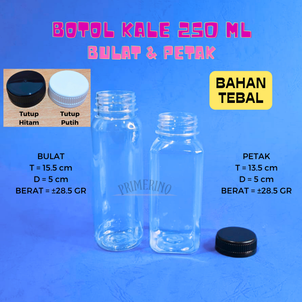 Jual BOTOL KALE 250 ML PETAK BAHAN TEBAL / BOTOL ALMOND BOTOL PLASTIK ...