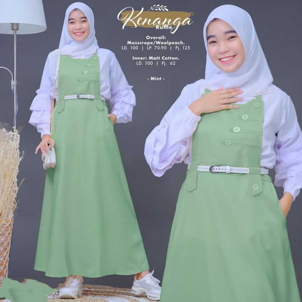 Jual KENANGA OVERALL TERBARU / OVERALL ROK KEKINIAN / BAJU SET WANITA ...