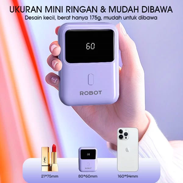 ROBOT Powerbank Mini Travel Fast Charging 15W 2Port RP-103Q 9000mAh Powerbank Kecil Original
