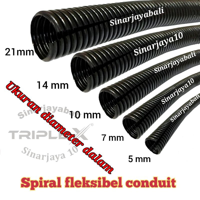 Jual selang pembungkus kabel spiral 21mm selongsong pelindung flexible ...
