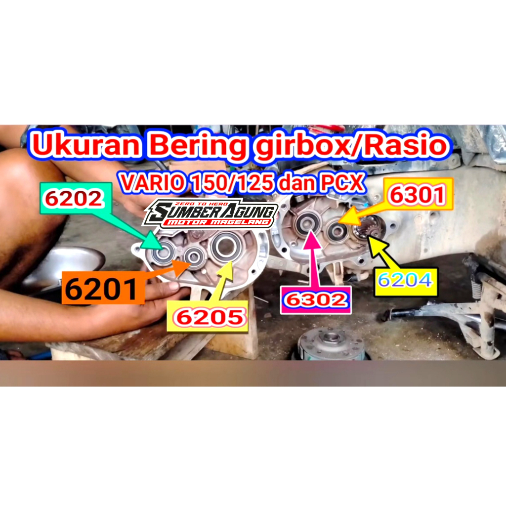 Jual LAKER LAHER BEARING RASIO GARDAN SET 6 PCS VARIO 125 150 PCX 150 ...