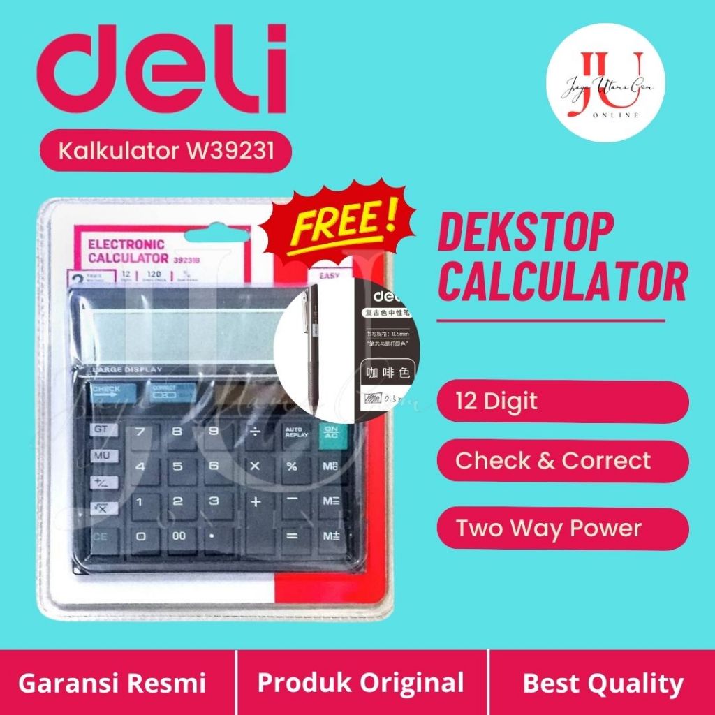 Jual Kalkulator DELI DLC 512 / W39231B Check & Correct Original ...