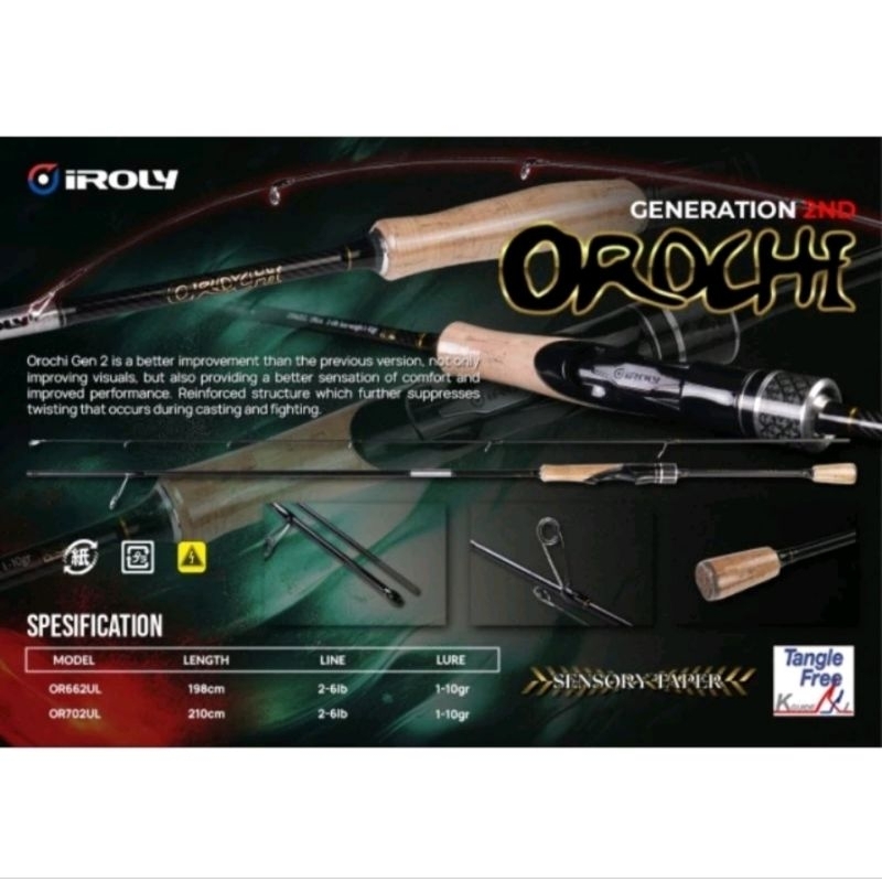 Jual Joran Sambung Iroly Orochi Gen II OR662UL Dan OR702UL 2-6Lb (Ultra ...