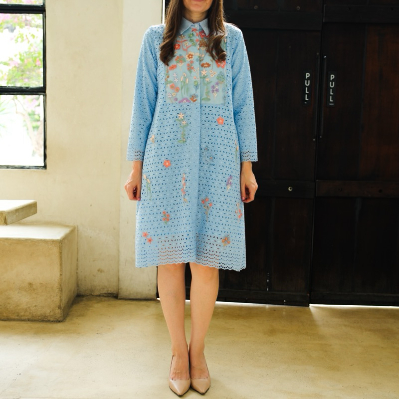 Jual Dress Raya Collection Serie Ivy biru | Shopee Indonesia