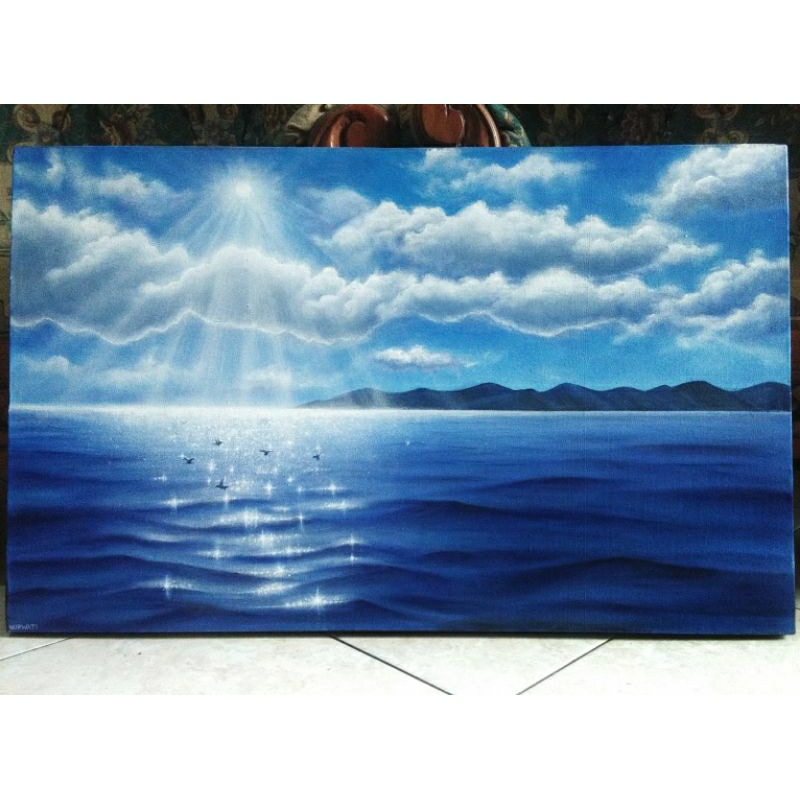 Jual Lukisan Laut ukuran 50x80cm, Lukisan