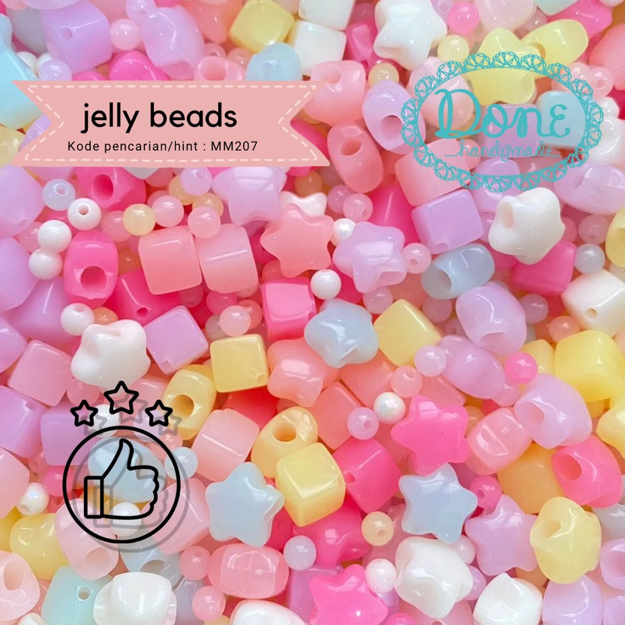Jual done handymade manik jelly beads manik pastel diy meronce mm207 ...