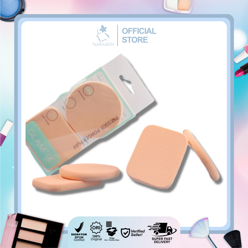 Jual Glamfix Pressed Powder Puff - Spons Bedak | Shopee Indonesia